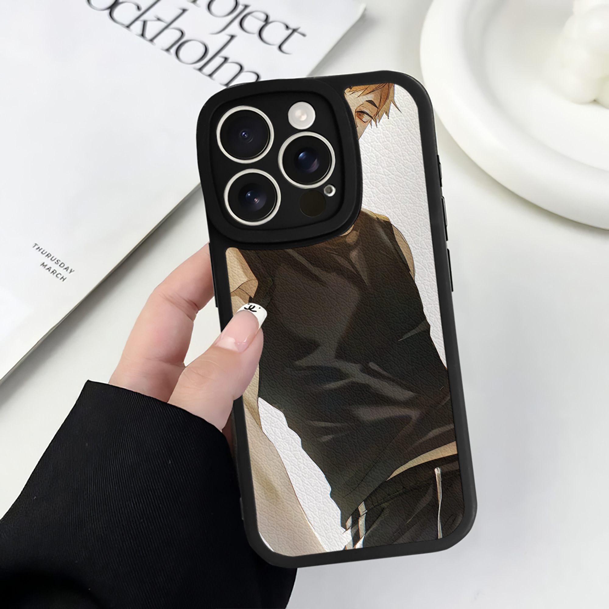 （画像用） ハイキュー!! Haikyu!! 【iPhone 16シリーズ対応】シリコンスマホケース（レザー調） 材質：シリコン